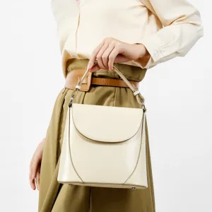 Women Fashion Plain Leather Simple Shoulder Bag