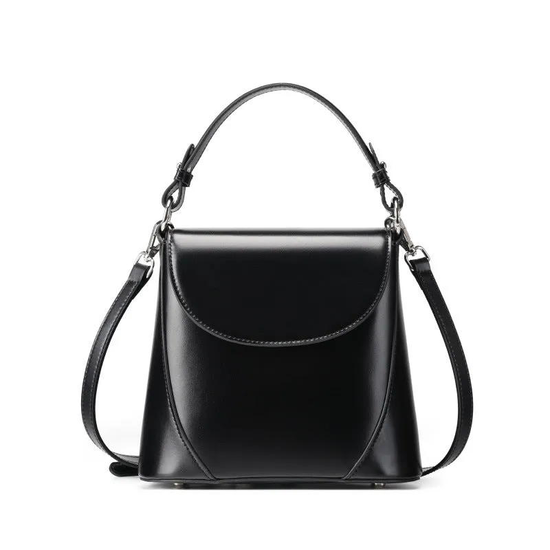 Women Fashion Plain Leather Simple Shoulder Bag