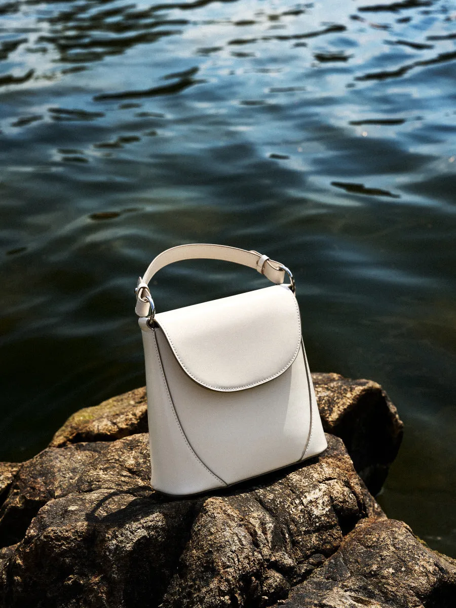 Women Fashion Plain Leather Simple Shoulder Bag