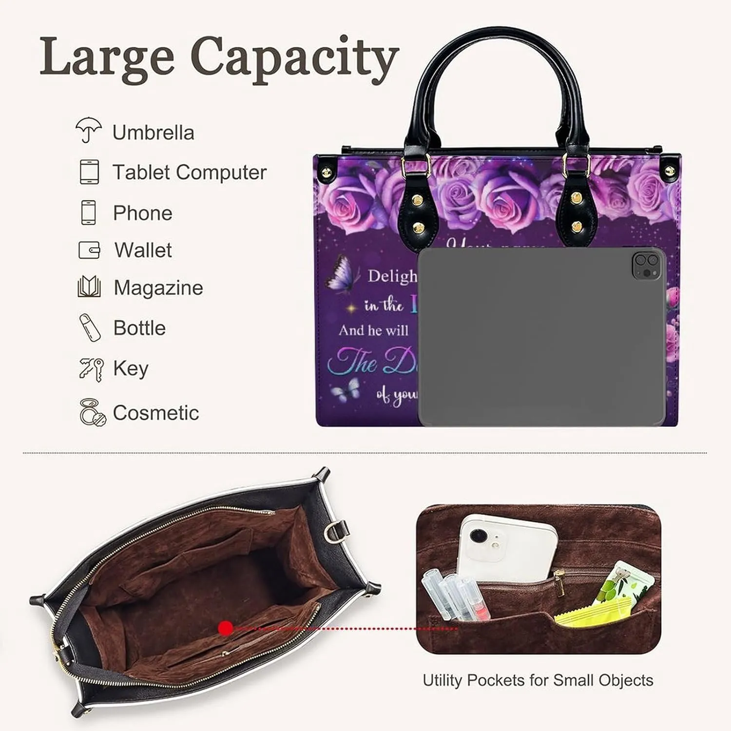 Women Handbag - Medium Top Handle Shoulder Bags - Tote Bag Gift for Women - PU Leather Handbags for Work, Travel