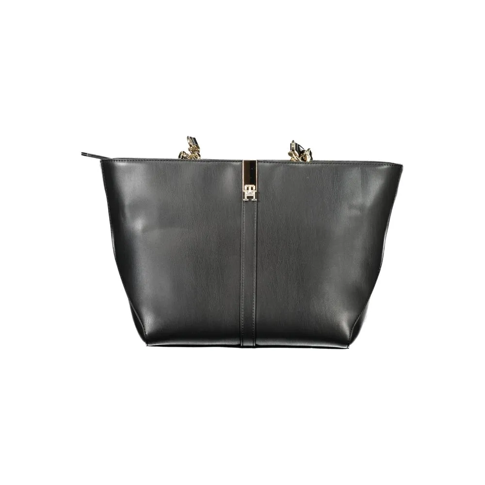 Women Practical Tommy Handbag Black Hilfiger High-security Polyethylene