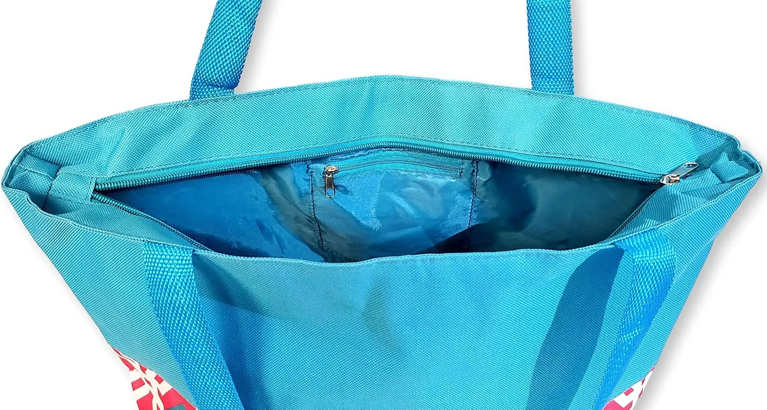 Women Teen Fashion Print Lined Top Zipper Tote Bag Handbag with Solid Top - Can be Personalized