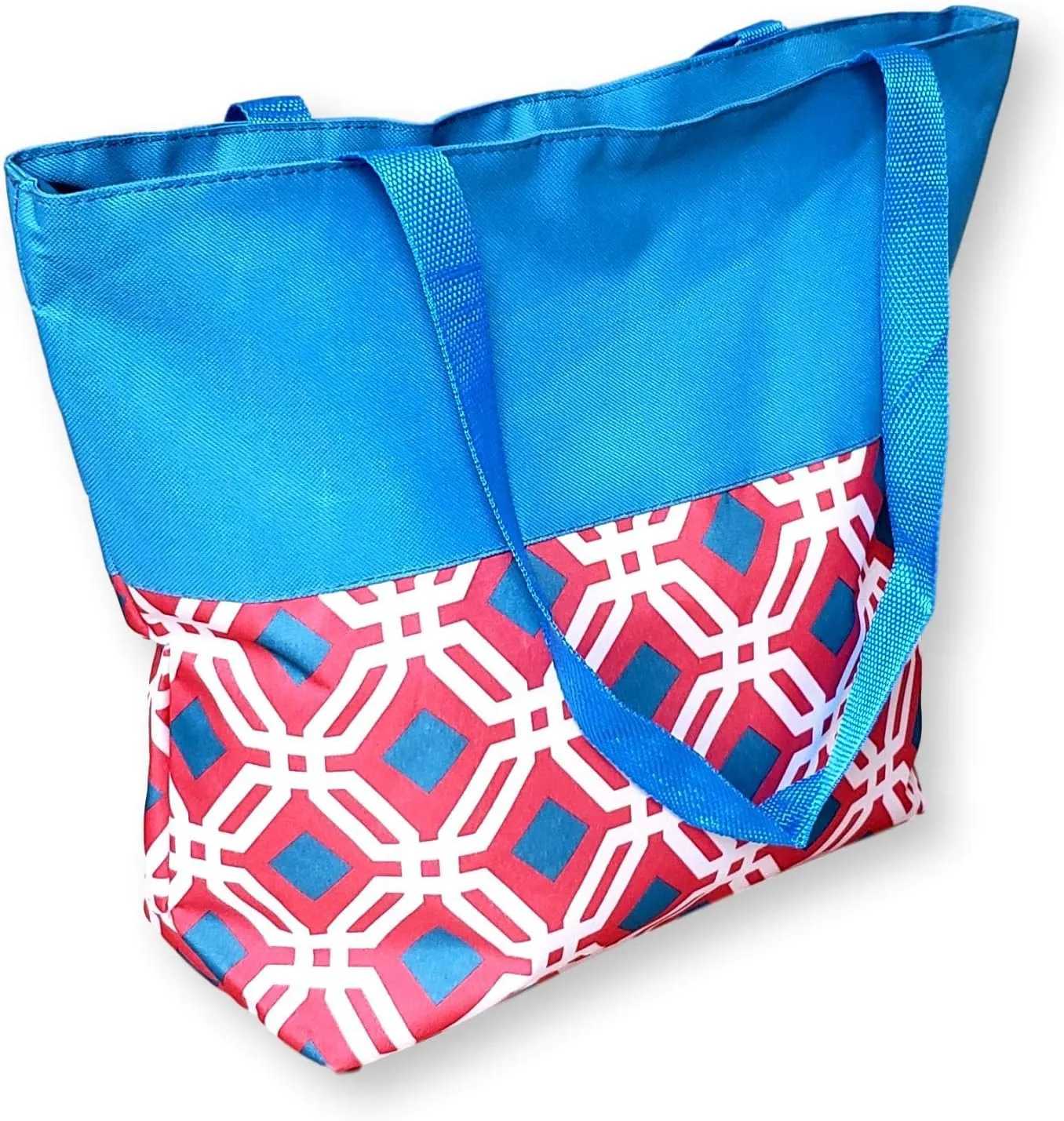 Women Teen Fashion Print Lined Top Zipper Tote Bag Handbag with Solid Top - Can be Personalized