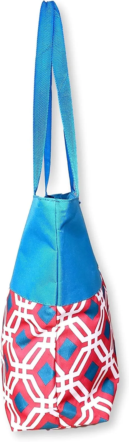 Women Teen Fashion Print Lined Top Zipper Tote Bag Handbag with Solid Top - Can be Personalized
