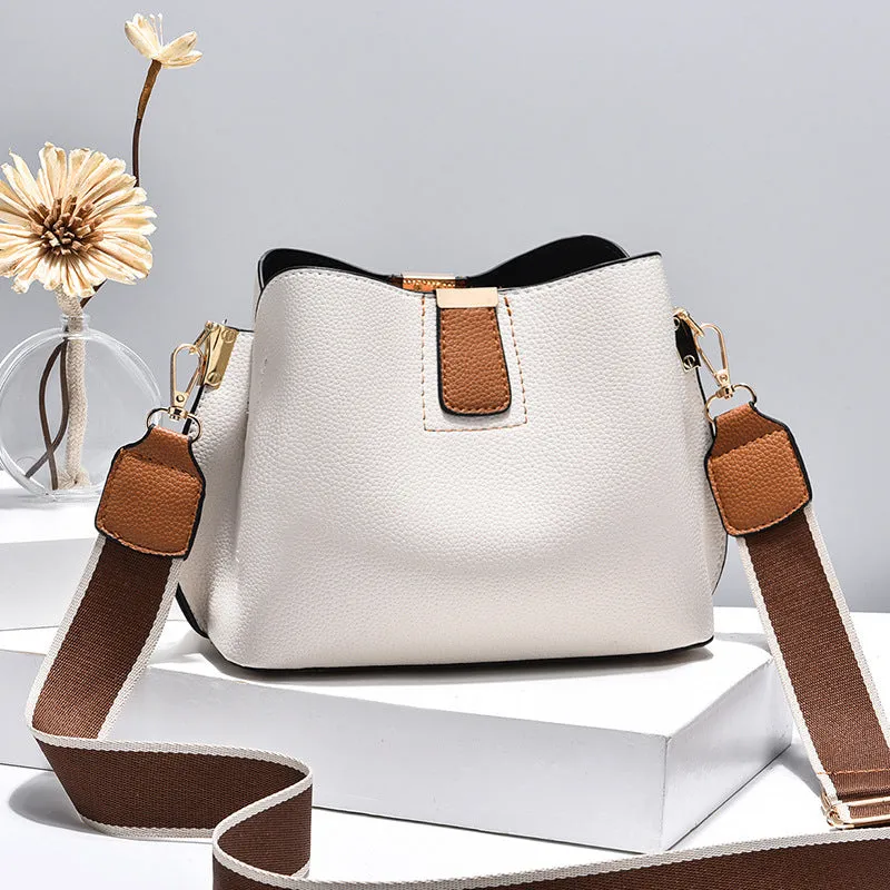 Women's Bag Simple Casual Lychee Pattern Bucket Bag