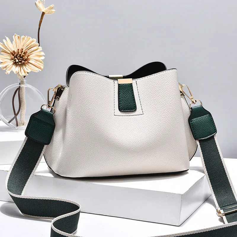 Women's Bag Simple Casual Lychee Pattern Bucket Bag