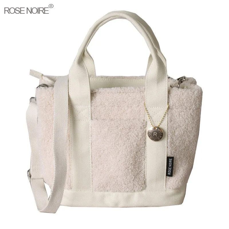 Women's Classy Teddy Plush Portable Lunch Shoulder Bags