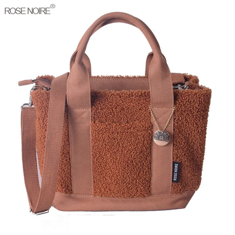 Women's Classy Teddy Plush Portable Lunch Shoulder Bags