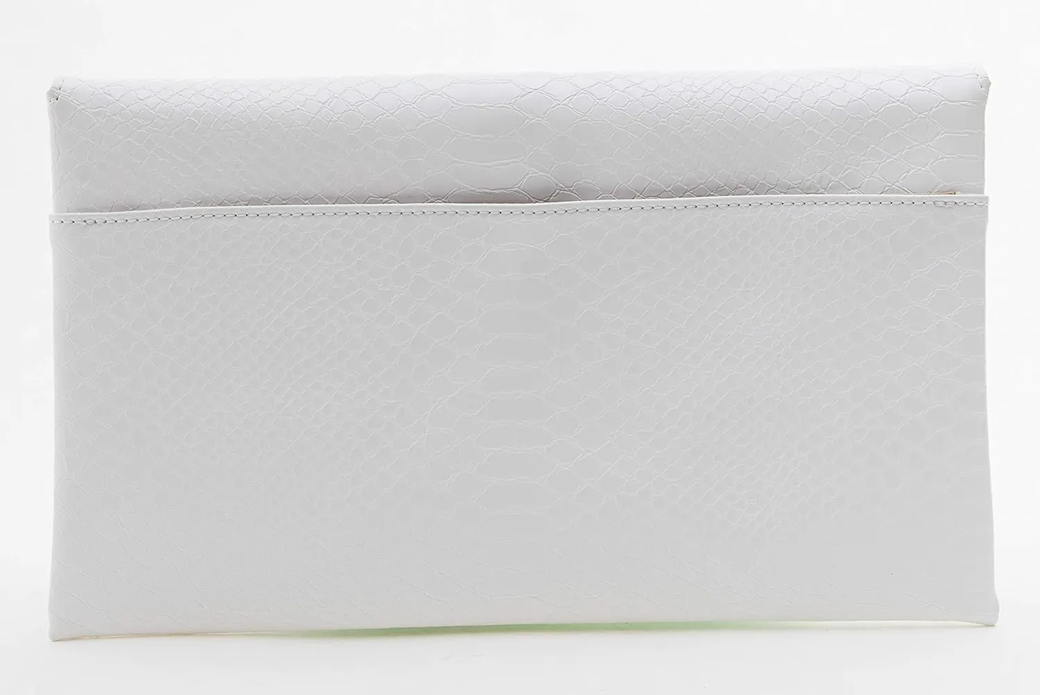 Women's Clutch Purse Bags - Flat Envelope Faux Croc Leather Crossbody Evening Party Wedding Handbag with Chain Strap