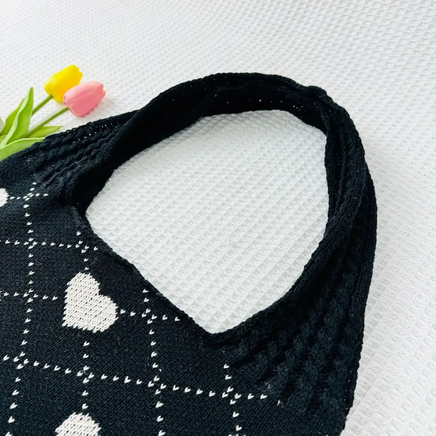 Women's Crochet Tote Bags Boho Tote Bags Heart-shaped Beach Handbags Knit Vacation Aesthetic Casual Love Hobo Bags