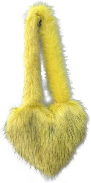 Womens' Faux Fur Love Messenger Shoulder Bag Satchel Design