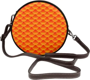 Women's Faux Leather Crossbody Bag Handle Circle Bag Mini Purse Clutch Handbag