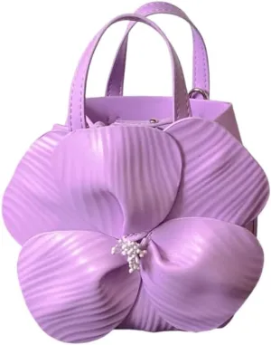 Women's Floral Clutch Purse PU Leather Flower Evening Bags Party Prom Handbag Wedding Crossbody Bucket Purse
