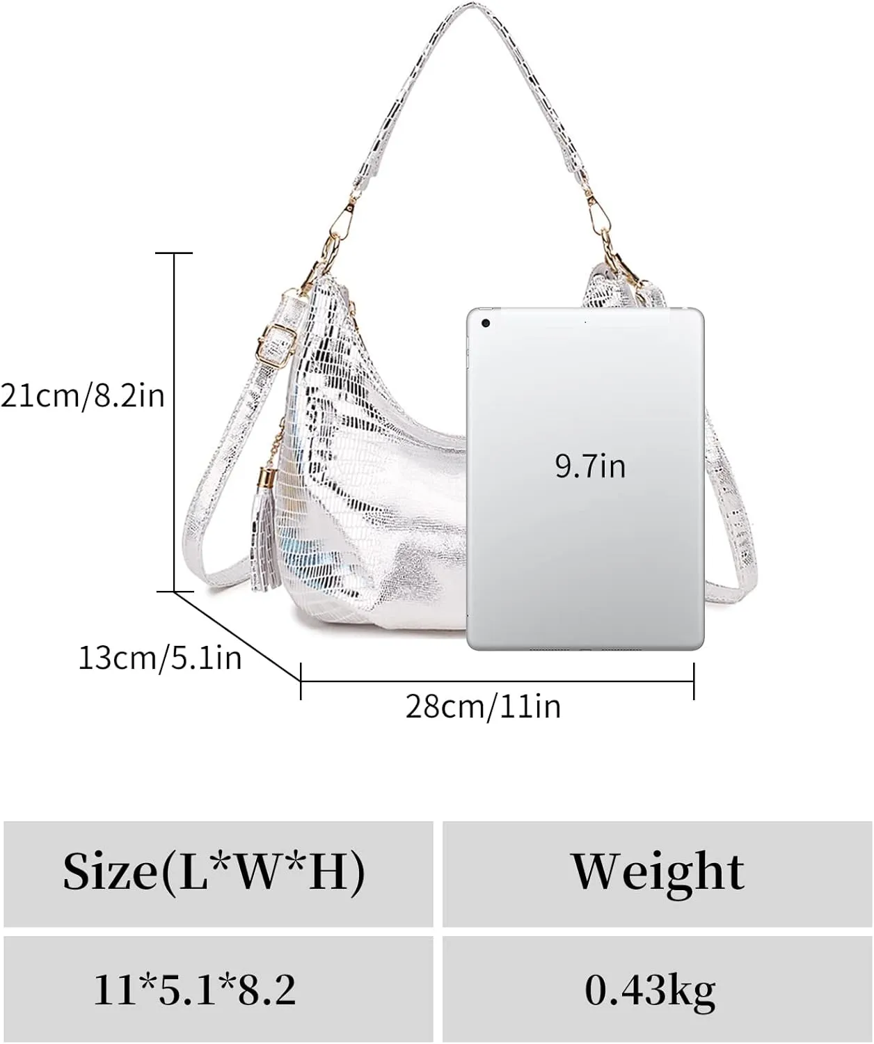 Womens Hobo Handbags PU Leather Shoulder Bags Ladies Hobo Purses Large Shoulder Bag Crossbody Bags with Tassel