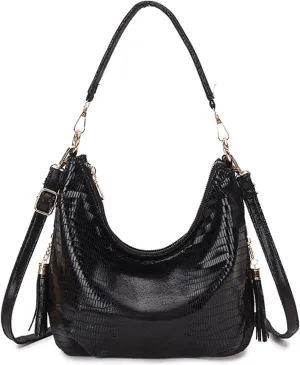 Womens Hobo Handbags PU Leather Shoulder Bags Ladies Hobo Purses Large Shoulder Bag Crossbody Bags with Tassel