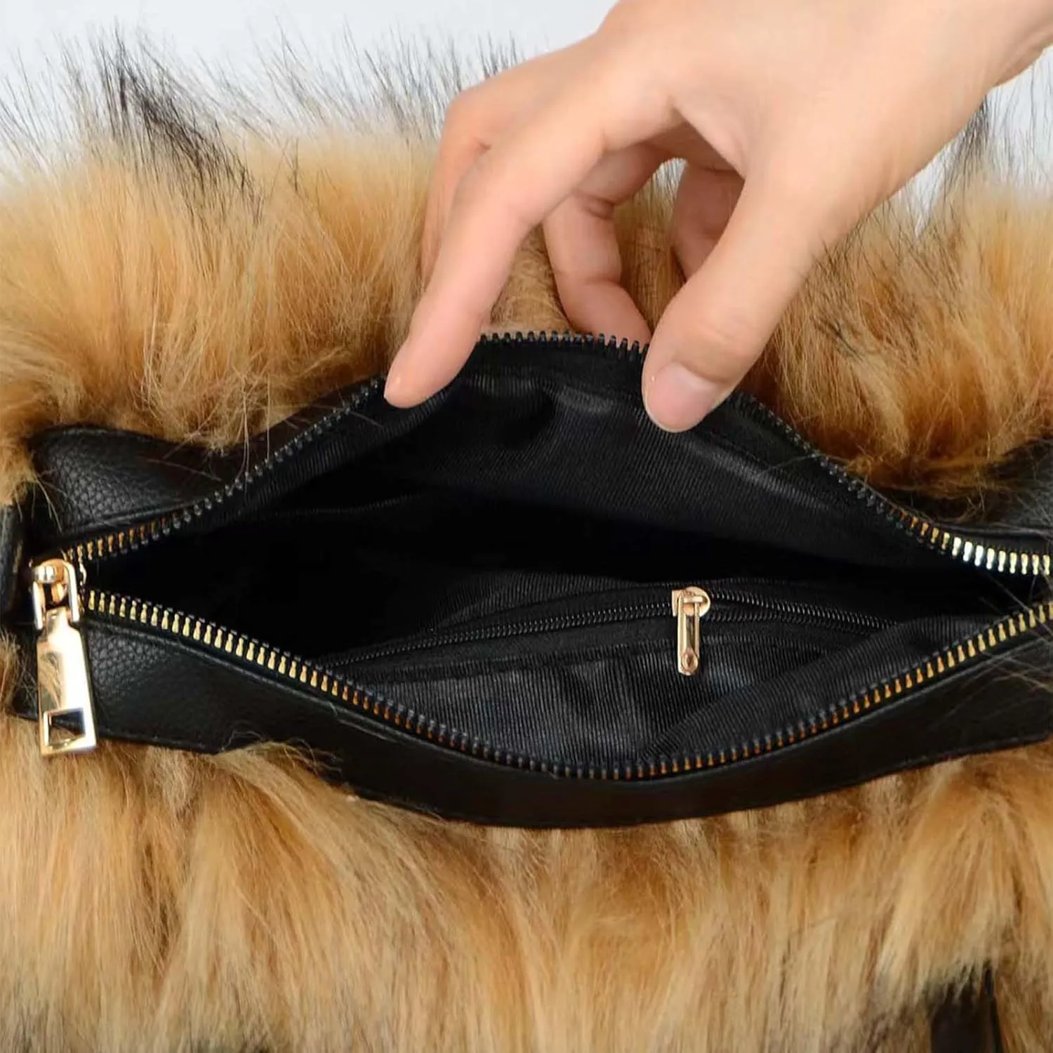 Women's Shoulder Handbags Faux Fur Tote Bag Fluffy Satchel Handbags for Women, Mom, Friend, Bridesmaids