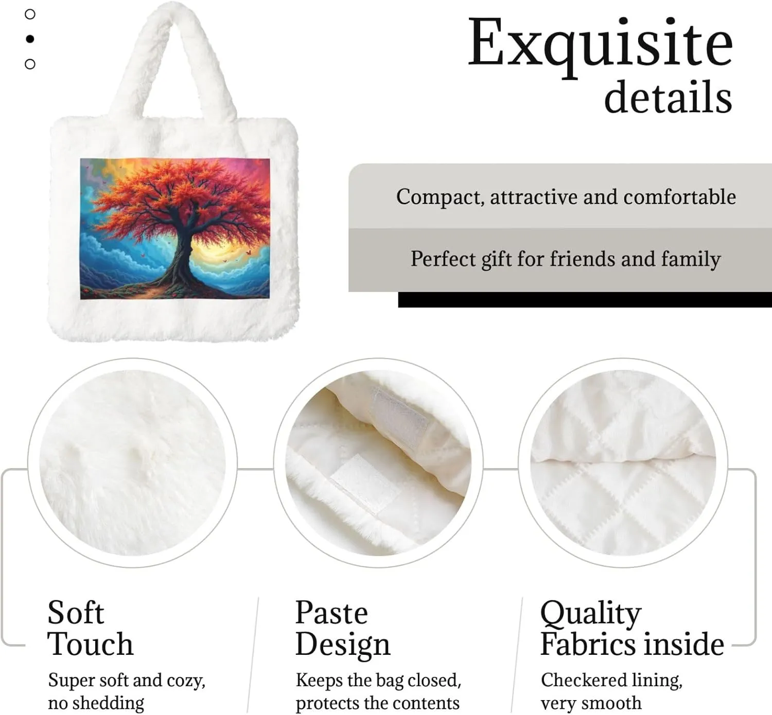 Women's Shoulder Handbags Fluffy Tote Bag Fashion Shoulder Bag for Women