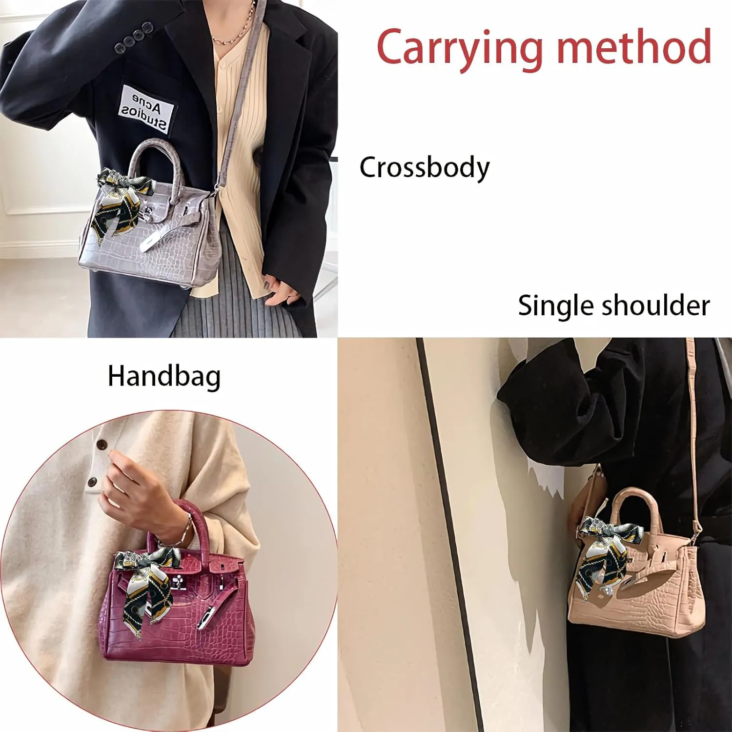 Women's stylish adjustable shoulder straps shoulder bags and crossbody bags versatile underarm Purses PU handbags