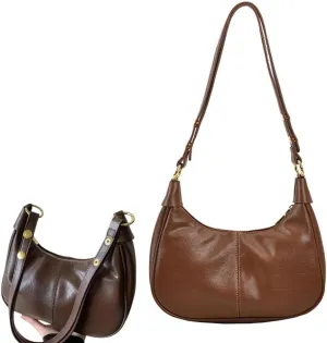 Women's Summer 2024 Designer Simple Solid Color Zipper Shoulder Purse Bag, Elegant Crescent Underarm Purse Bag.