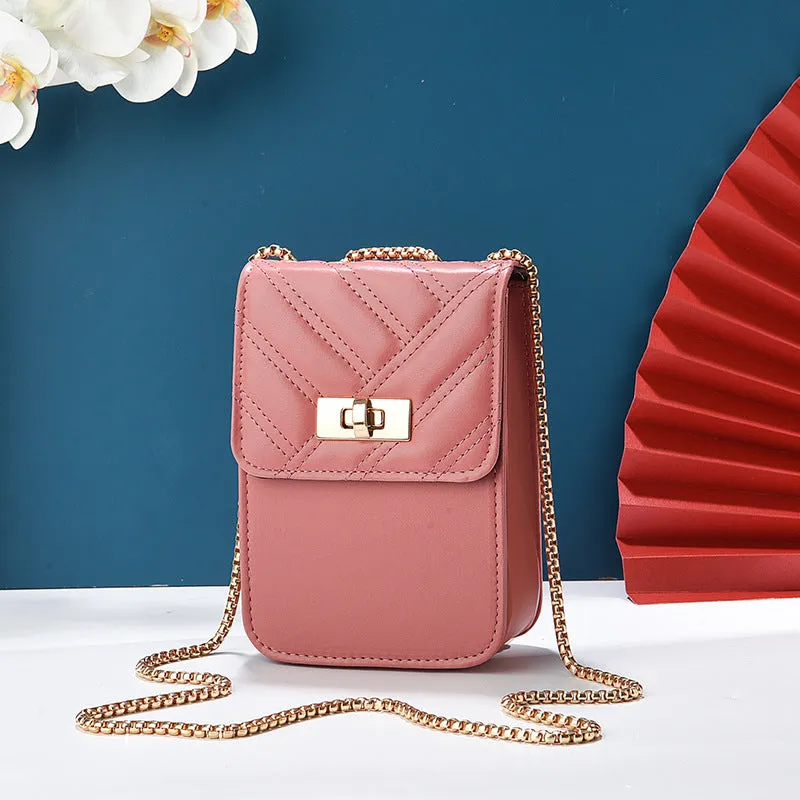 Women's Summer One Minority Simple Embroidered Contrast Phone Bags