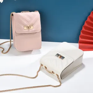 Women's Summer One Minority Simple Embroidered Contrast Phone Bags