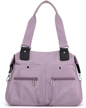 Women's Tote Bag Multi Pocket Water resistant Nylon Handbag Purse Casual Travel Shoulder Bag Hobo Bag