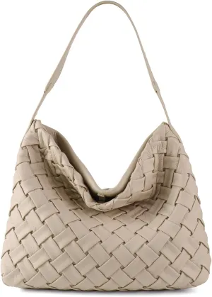 Woven Bag for Women, Vegan Leather Tote Bag, Retro Handbag Purse, Handmade Large Summer Beach Shoulder Bags