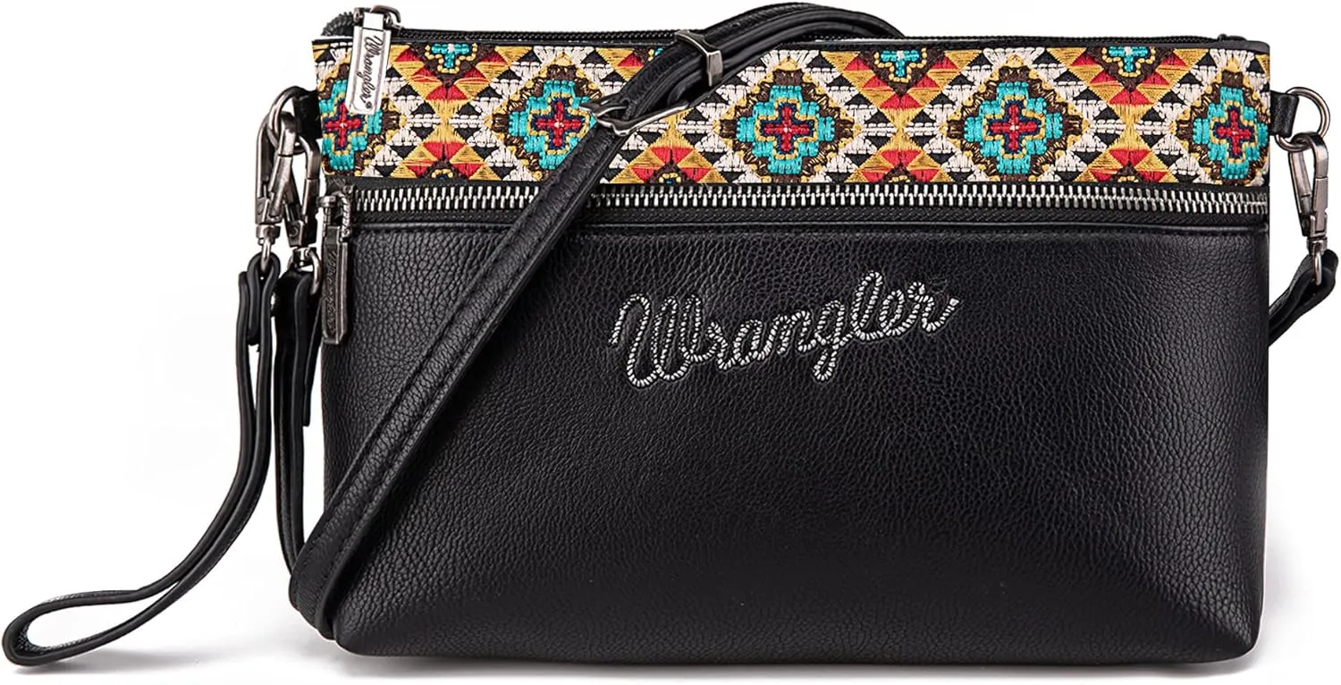 Wrangler Western Cowhide Crossbody Bags for Women Clutch Wristlet Purse