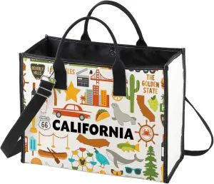 WZMPA California Travel Tote Bag - Vacation Gift & Shopping Grocery Bag - Souvenir Gift