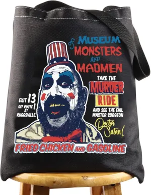 WZMPA Captain Spaulding Tote Bag Horror Movie Fans Gift Museum Monsters Reusable Grocery Bag Spaulding Merchandise