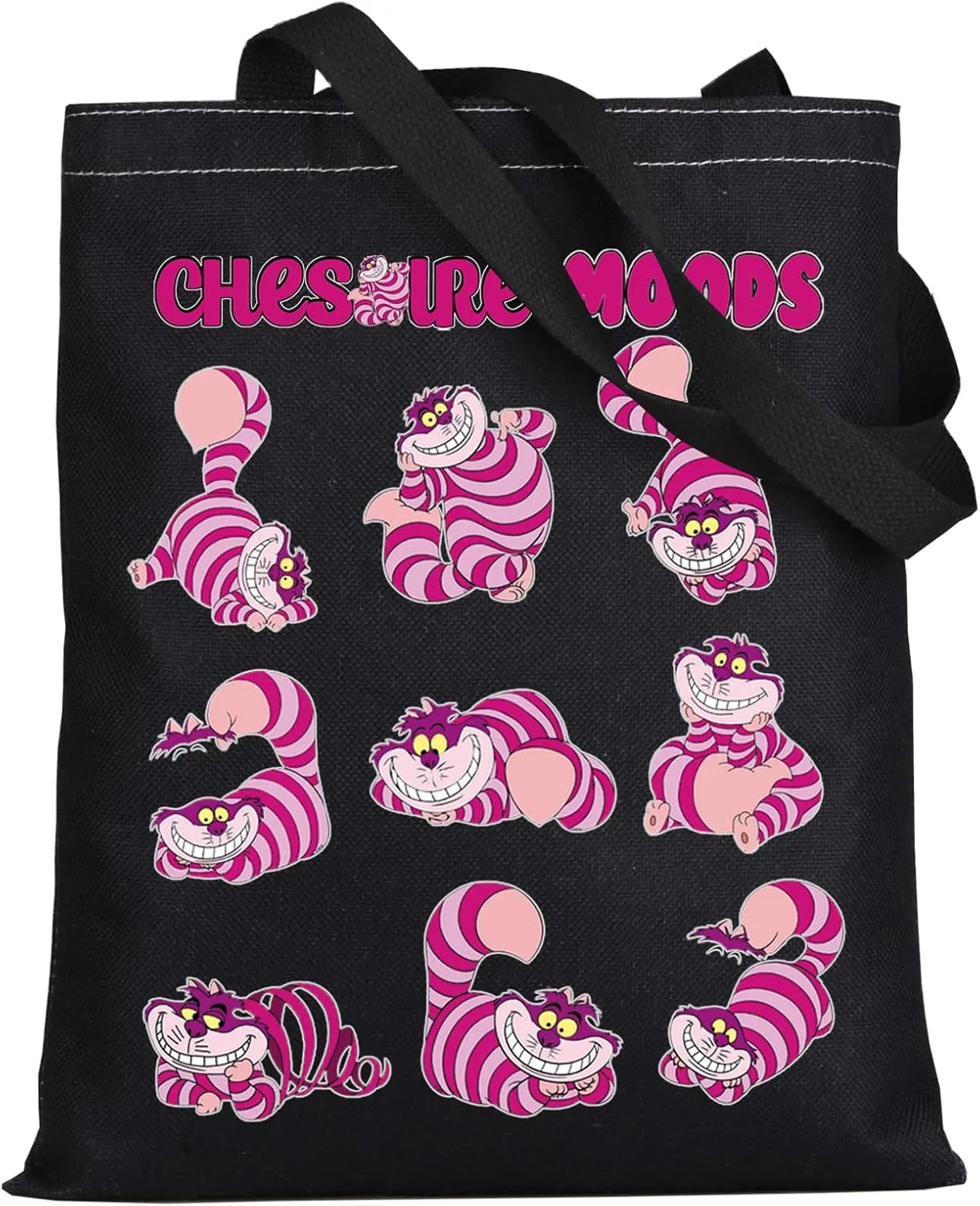 WZMPA Cat Tote Bag Cartoon Gifts Cat Moods Reusable Grocery Bag Cartoon Movie Merchandise