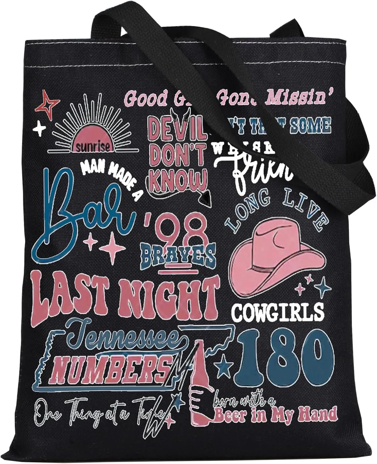 WZMPA Country Music Tote Bag One Last Night Album Gift Singer Lyric Reusable Grocery Bag Singer Merchandise
