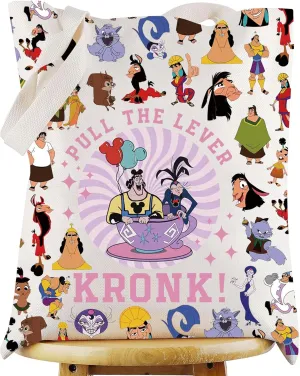 WZMPA Funny Kronk & YzmaTote Bag Villain Yzma Fans Gift Pull The Lever Yzma Shoulder Bag For Movie Fans