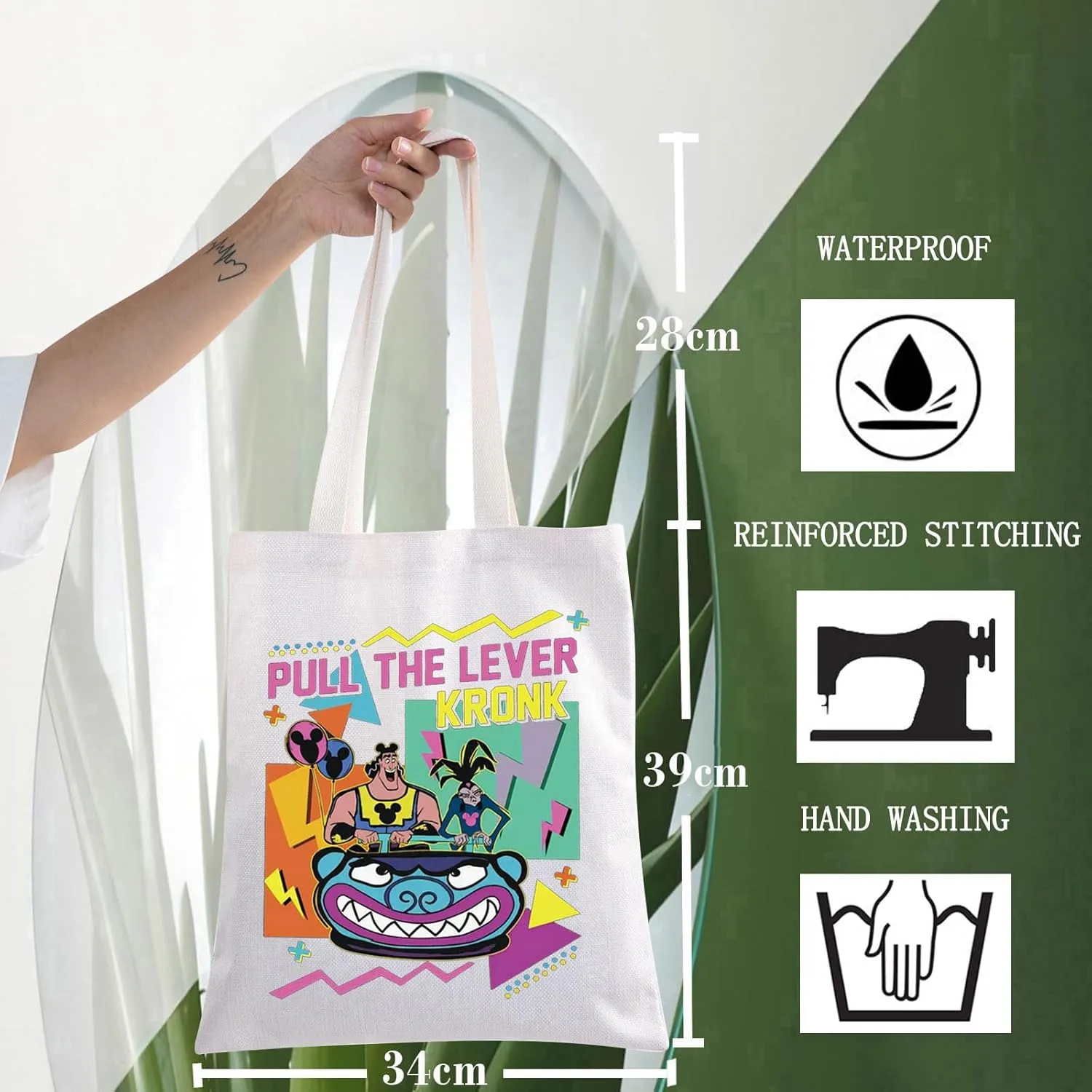 WZMPA Funny Kronk & YzmaTote Bag Villain Yzma Fans Gift Pull The Lever Yzma Shoulder Bag For Movie Fans