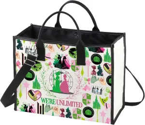 WZMPA Glinda＆Elphaba Tote Bag Glinda＆Elphaba Fans Gift Together We're Unlimited Shoulder Bag Theater Drama Musical Merch