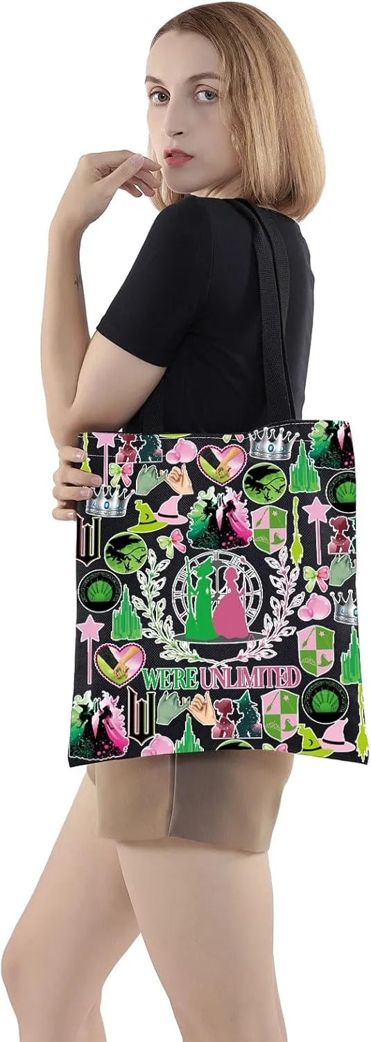 WZMPA Glinda＆Elphaba Tote Bag Glinda＆Elphaba Fans Gift Together We're Unlimited Shoulder Bag Theater Drama Musical Merch