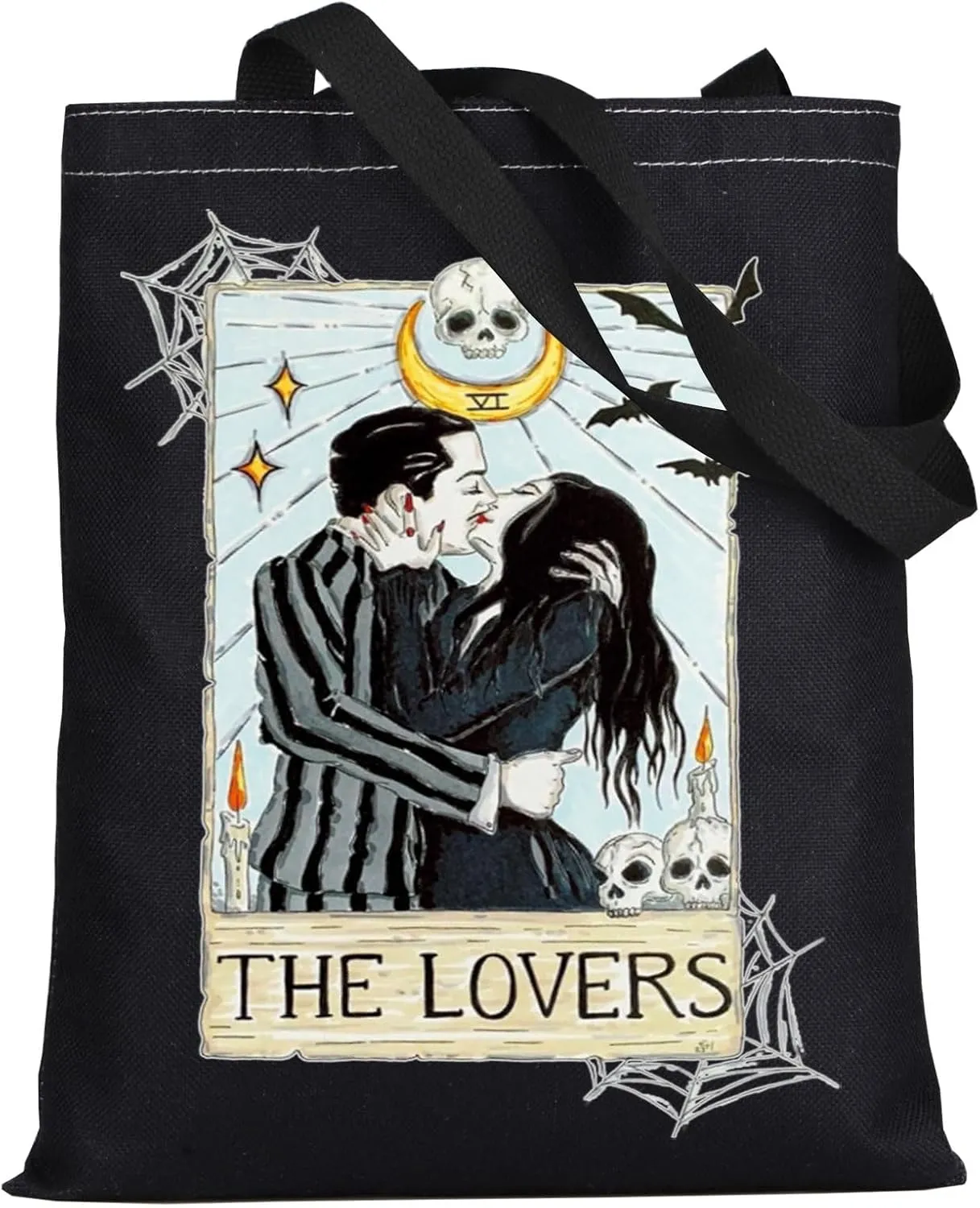 WZMPA Gomez ＆Morticia Tote Bag Addams Fans Gift The Lovers Gomez ＆Morticia Shoulder Bag