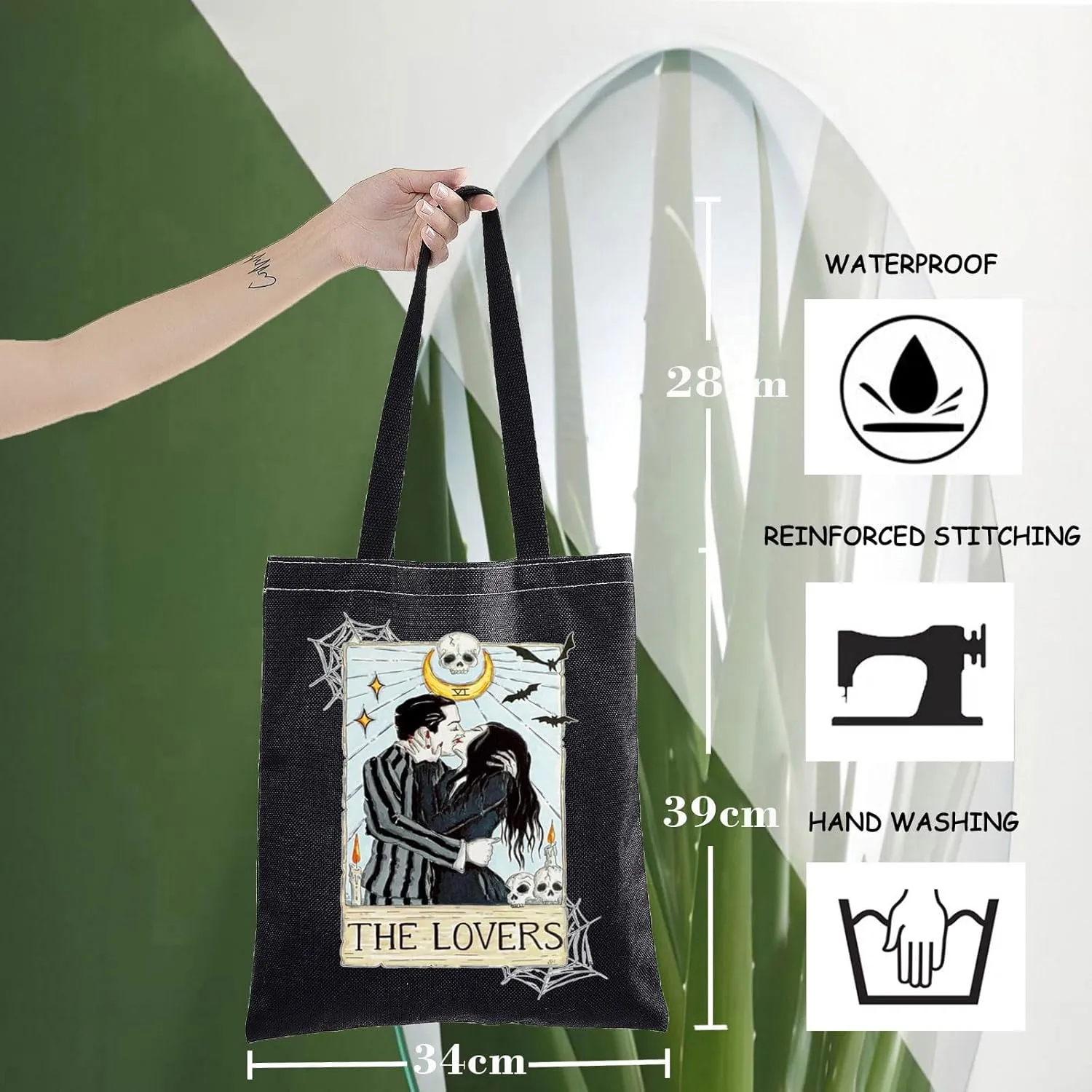 WZMPA Gomez ＆Morticia Tote Bag Addams Fans Gift The Lovers Gomez ＆Morticia Shoulder Bag