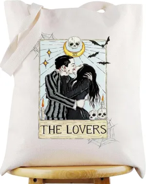 WZMPA Gomez ＆Morticia Tote Bag Addams Fans Gift The Lovers Gomez ＆Morticia Shoulder Bag