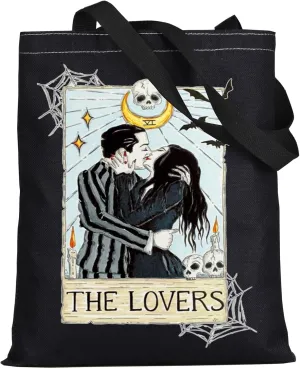 WZMPA Gomez ＆Morticia Tote Bag Addams Fans Gift The Lovers Gomez ＆Morticia Shoulder Bag