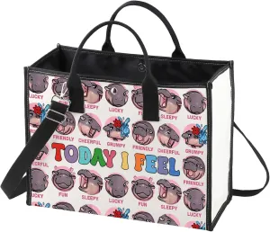 WZMPA Hippo Moo Deng Tote Bag Lover Gift Shoulder Bag Merch