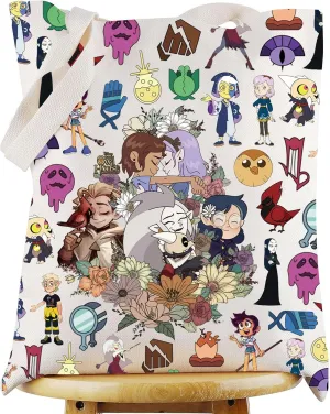 WZMPA Hooty & Owlbert Tote Bag King of Demons Fans Gift Luz & Amity & Hunter & Eda & Raine Character Shoulder Bag Hooty Merch