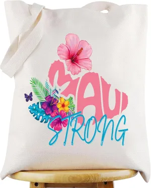 WZMPA Maui Wildfire Support Tote Bag Maui Hawaii Strong Pray Gift Maui Strong Reusable Grocery Bag For Hawaii Fire Victims