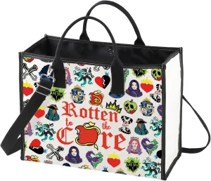 WZMPA Movie Canvas Tote Bag Mal Evie Fans Gift Rotten To The Core Shoulder Bag Evil Queen Merchdise