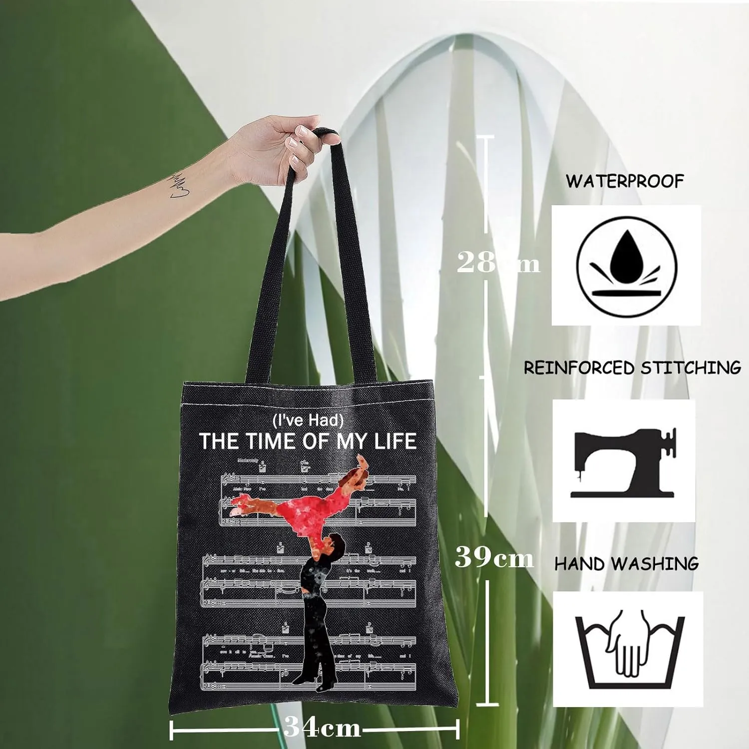 WZMPA Musical Tote Bag Frances And Johnny Fans Gift I'Ve Had The Time Of My Life 80S Movie Shoulder Bag