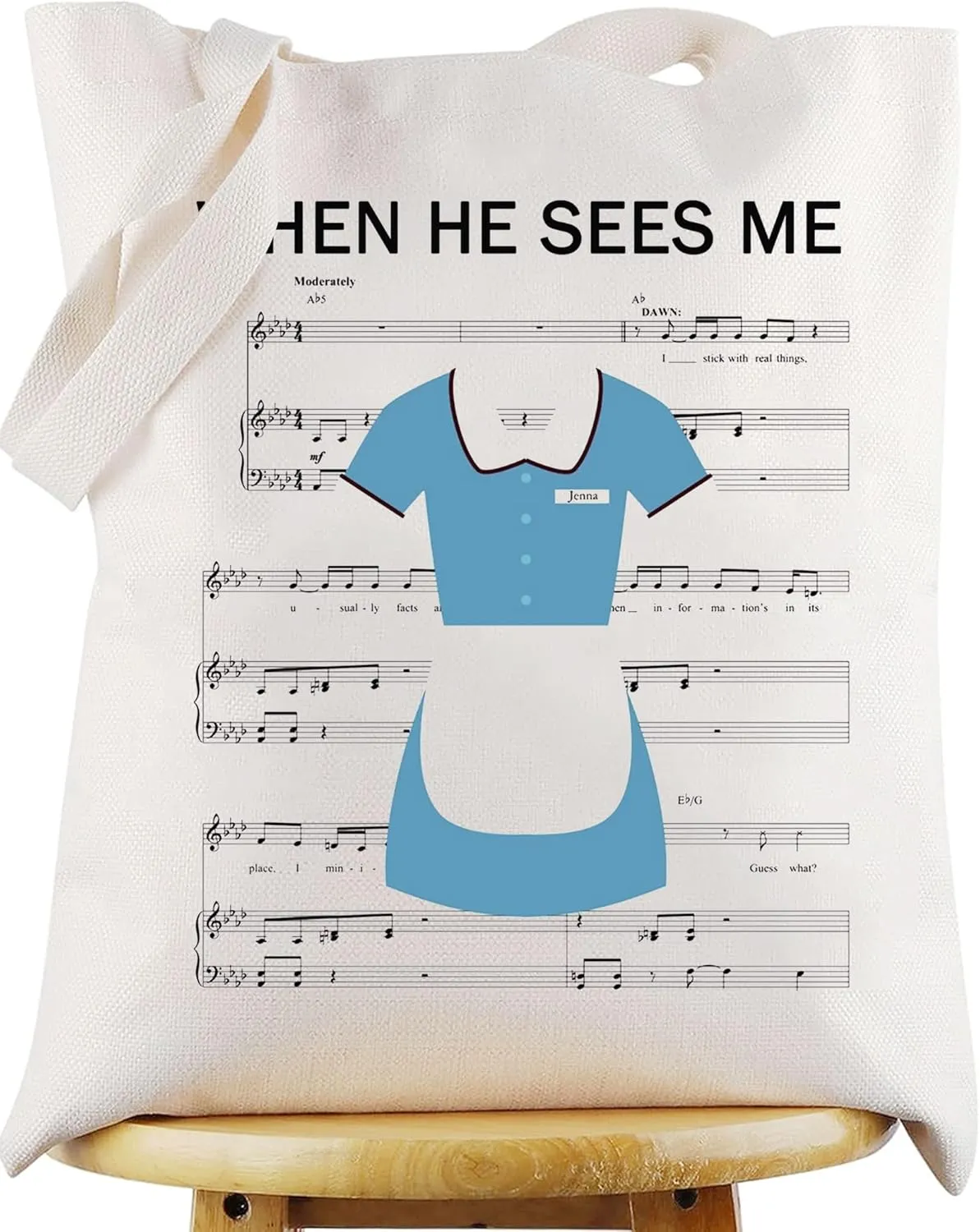 WZMPA Musical Tote Bag Jenna Fans Gift When He Sees Me Musical Shoulder Bag Theater Drama Merchandise