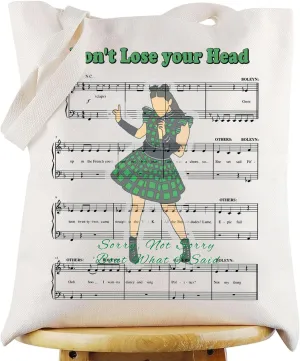 WZMPA Musical Tote Bag Musical Lover Gift Don't Lose Your Head Shoulder Bag Theater Drama Merchandise