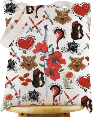 WZMPA Poppy Tote Bag Hawke Inspired Gift JLA Literature Reusable Grocery Bag FBAA Kindle Merchandise