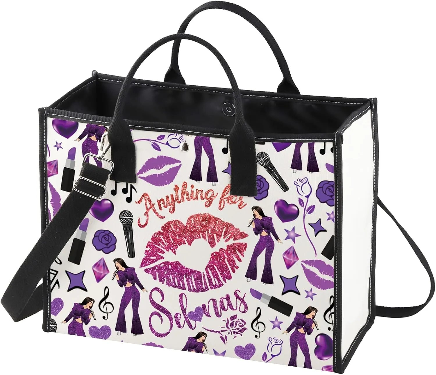 WZMPA Singer Album Tote Bag Singer Musical Gift Singer Lyric Reusable Grocery Bag Concert Fans Merchandise