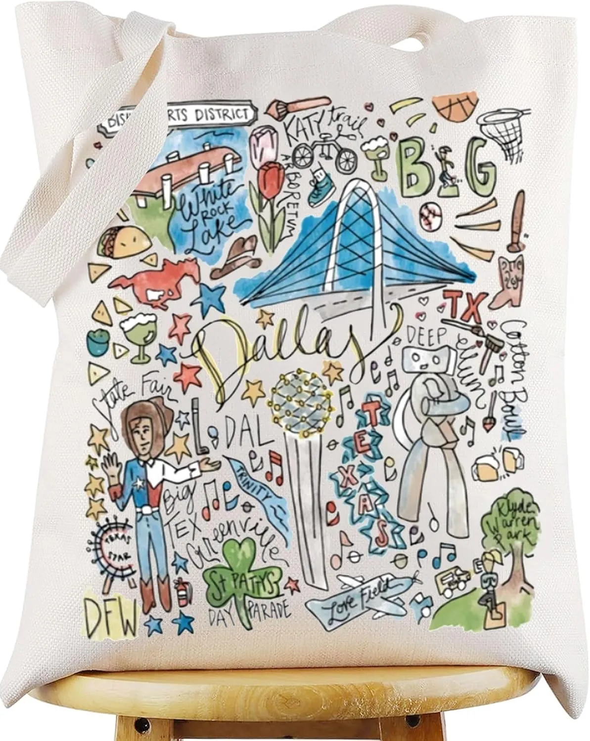 WZMPA Texas Dallas Travel Tote Bag Dallas Souvenir Gift Dallas Trip Shoulder Bag Dallas City Merchandise